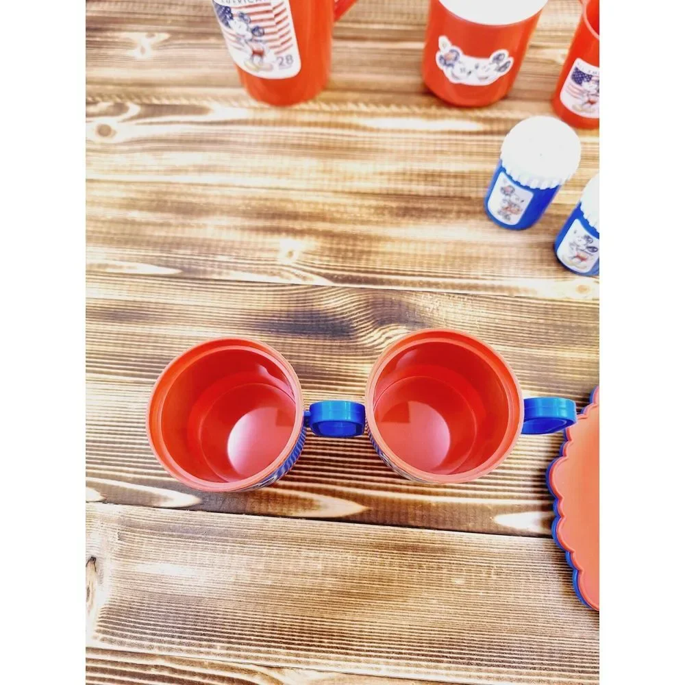 VINTAGE 11 PC TEA SET MICKEY‎ @ Minnie MOUSE All American Red White Blue Est. 28